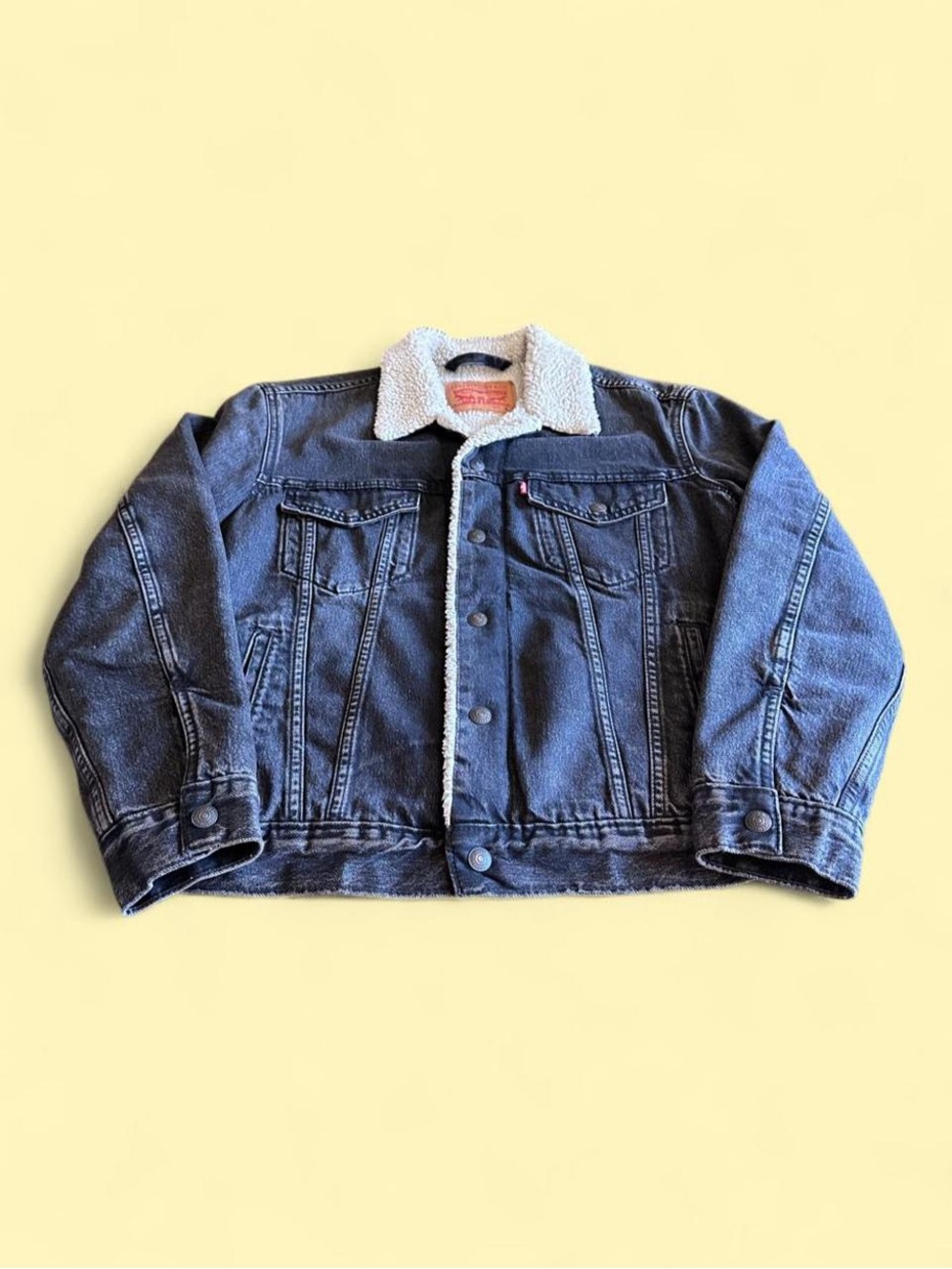 Levi’s Sherpa Lined Denim Trucker Jacket Black Wash Men’s S